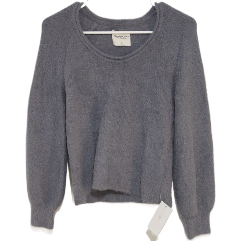 Womens Abercrombie & Fitch Soft AF Blue Long Sleeve Scoop Neck Sweater Size XS